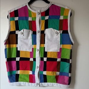 Colorful Checkered Vintage Vest